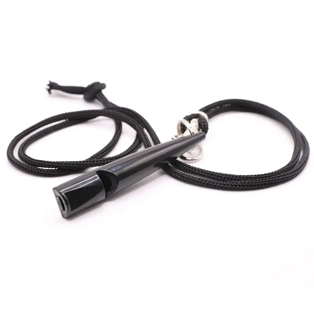 Training whistle for dogs with a leash