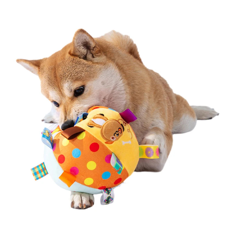 Interactive ball dog toy for aggressive chewers training