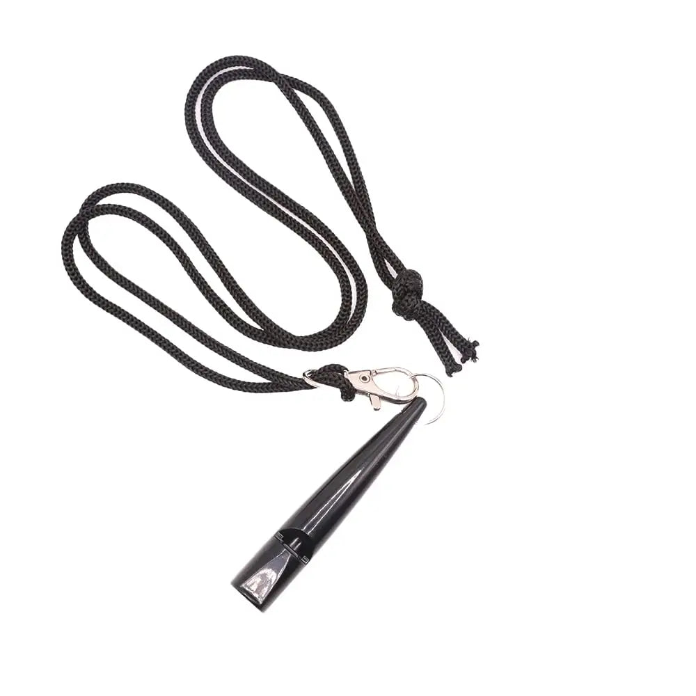 Training whistle for dogs with a leash