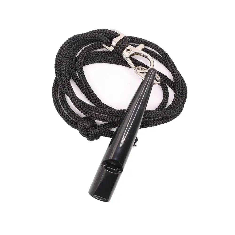 Training whistle for dogs with a leash