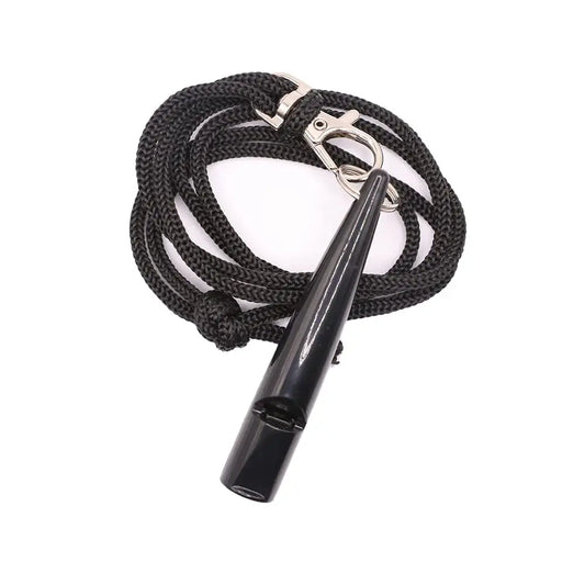 Training whistle for dogs with a leash